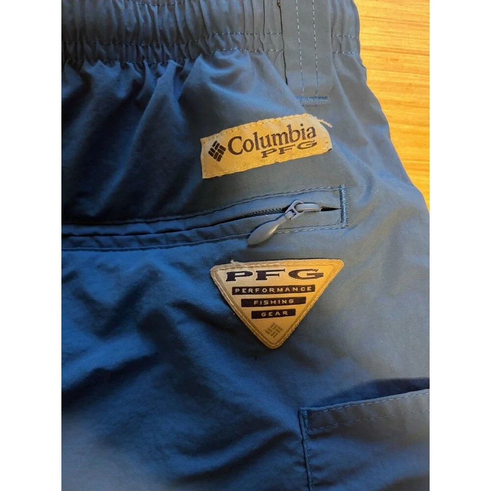 Columbia Sportswear Womens M 6L Blue PFG Omni-Shade Swim Fishing Shorts Mesh